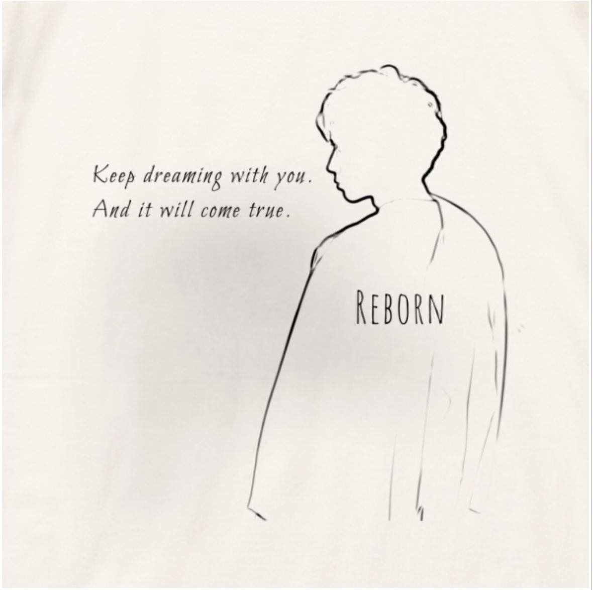 独立限定  『REBORN』 手書き風デザインTシャツ