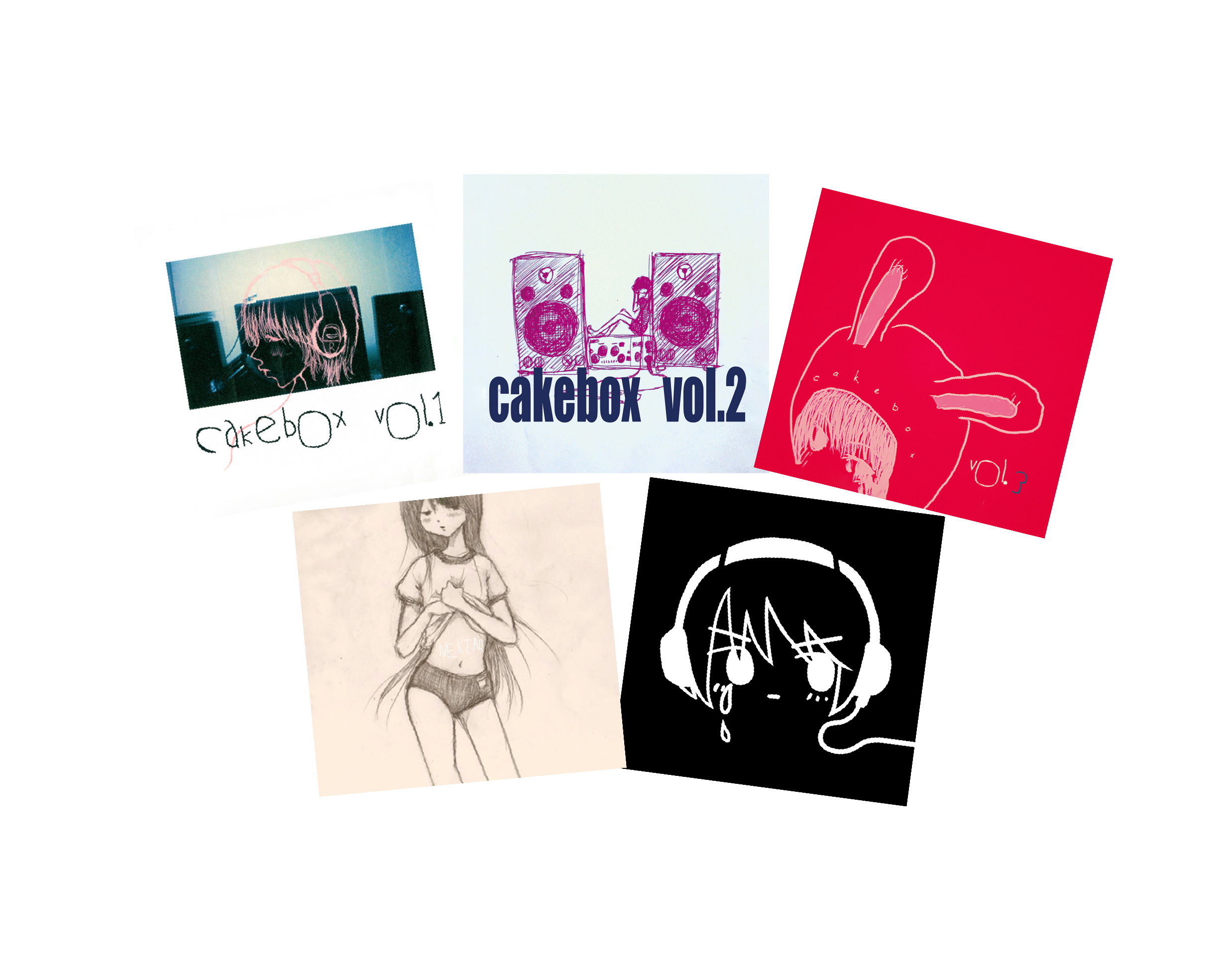 cakebox ジャケ＆アー写ステッカー 5枚セット | cakebox GOODS
